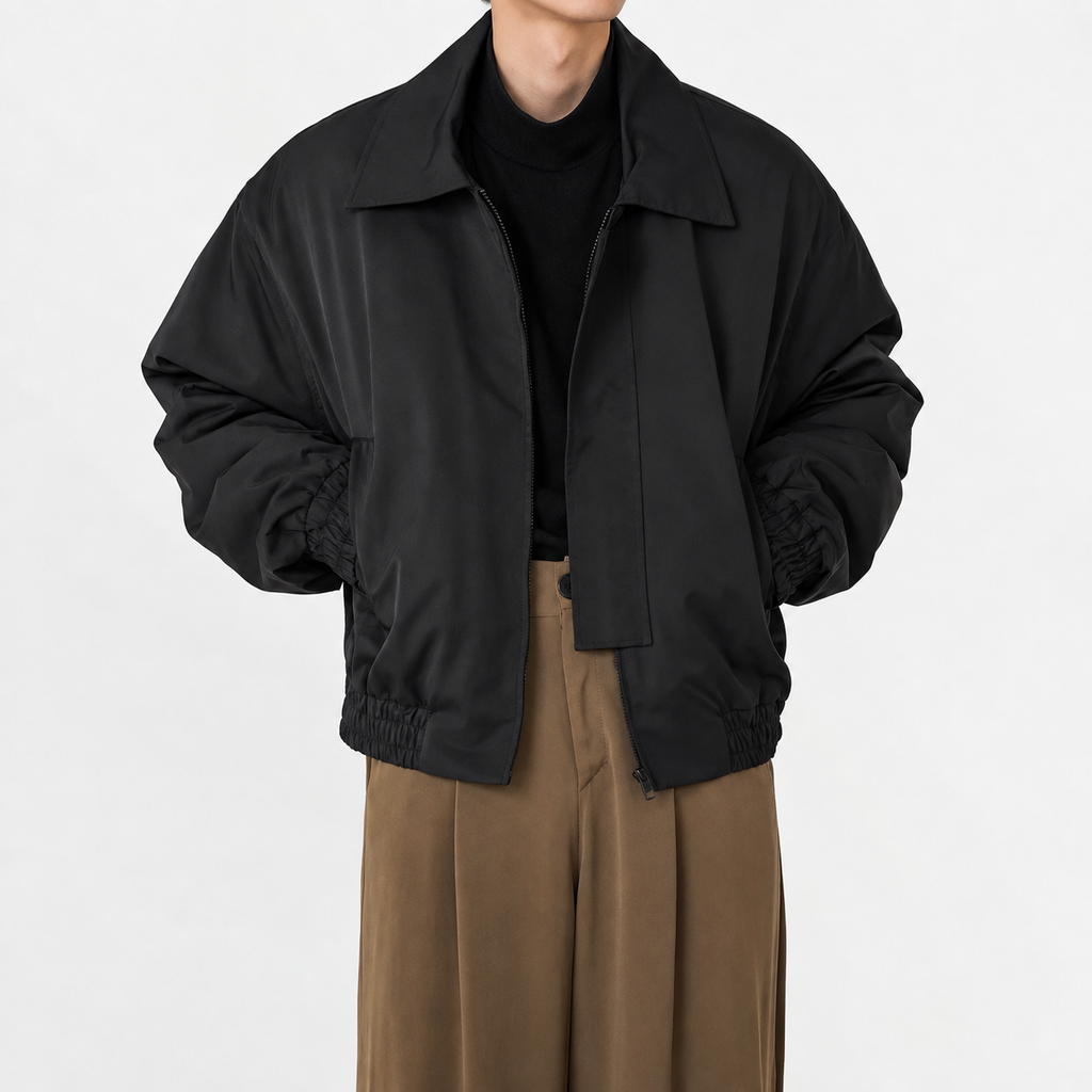 Men’s Bomber Jacket – Utility Lapel Workwear Jacket with Long Sleeves