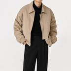 Men’s Bomber Jacket – Utility Lapel Workwear Jacket with Long Sleeves