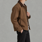 Men’s Vintage Lapel Jacket – Casual Long Sleeve Button Front Jacket