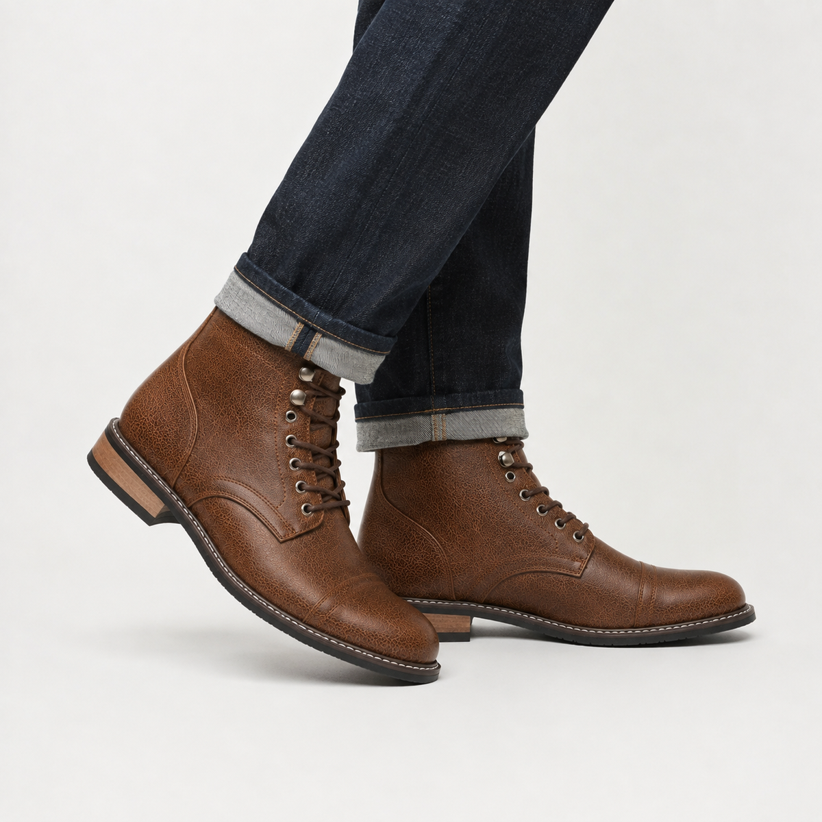 Men’s Walking Boots – Vintage Leather Casual Ankle Boots