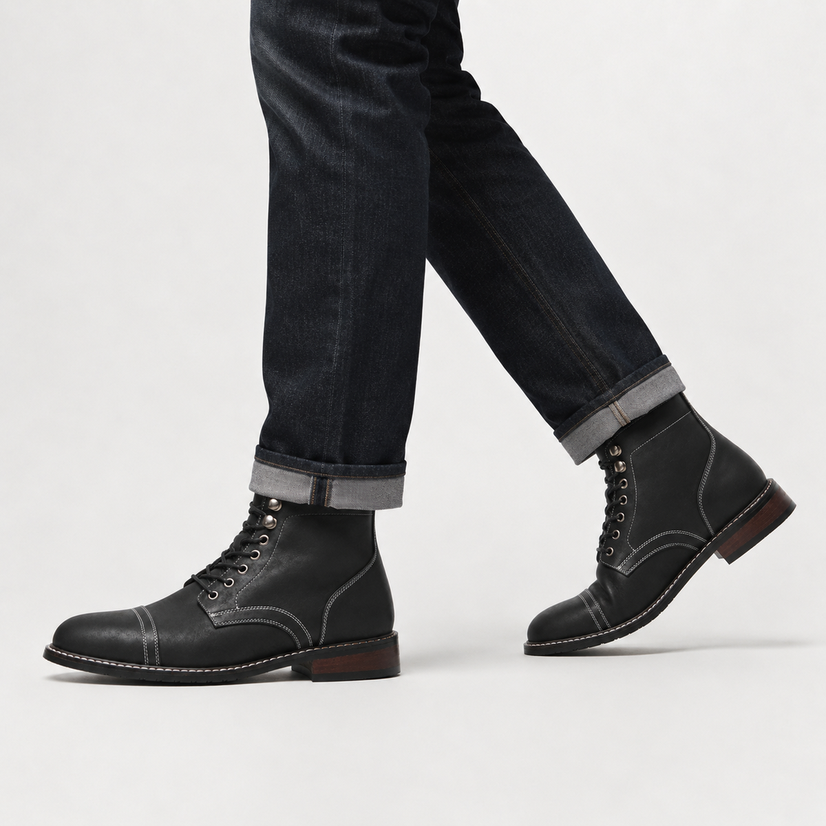 Men’s Walking Boots – Vintage Leather Casual Ankle Boots