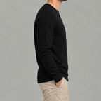 Men’s Waffle Knit Jumper – Round Neck Textured Long Sleeve Pullover