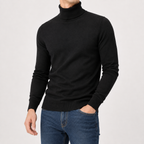 Men’s Turtleneck Jumper – Warm Knitted Roll Neck Pullover