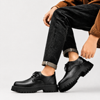 Men’s Loafers – Smart Waterproof Black Leather-Style Slip-On Shoes