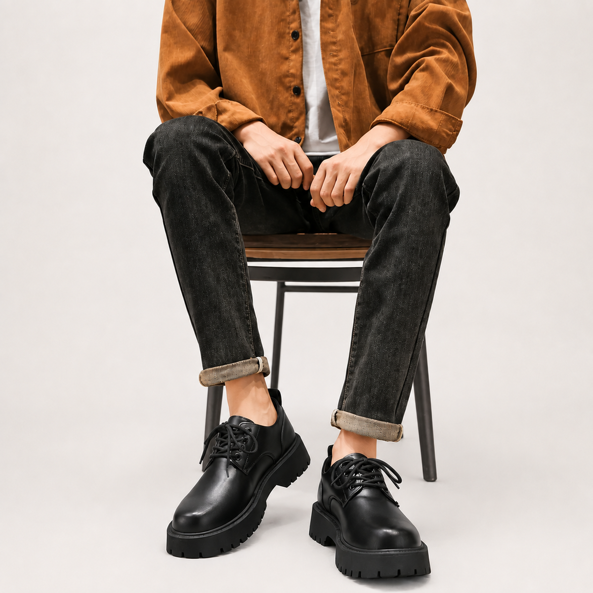Men’s Loafers – Smart Waterproof Black Leather-Style Slip-On Shoes