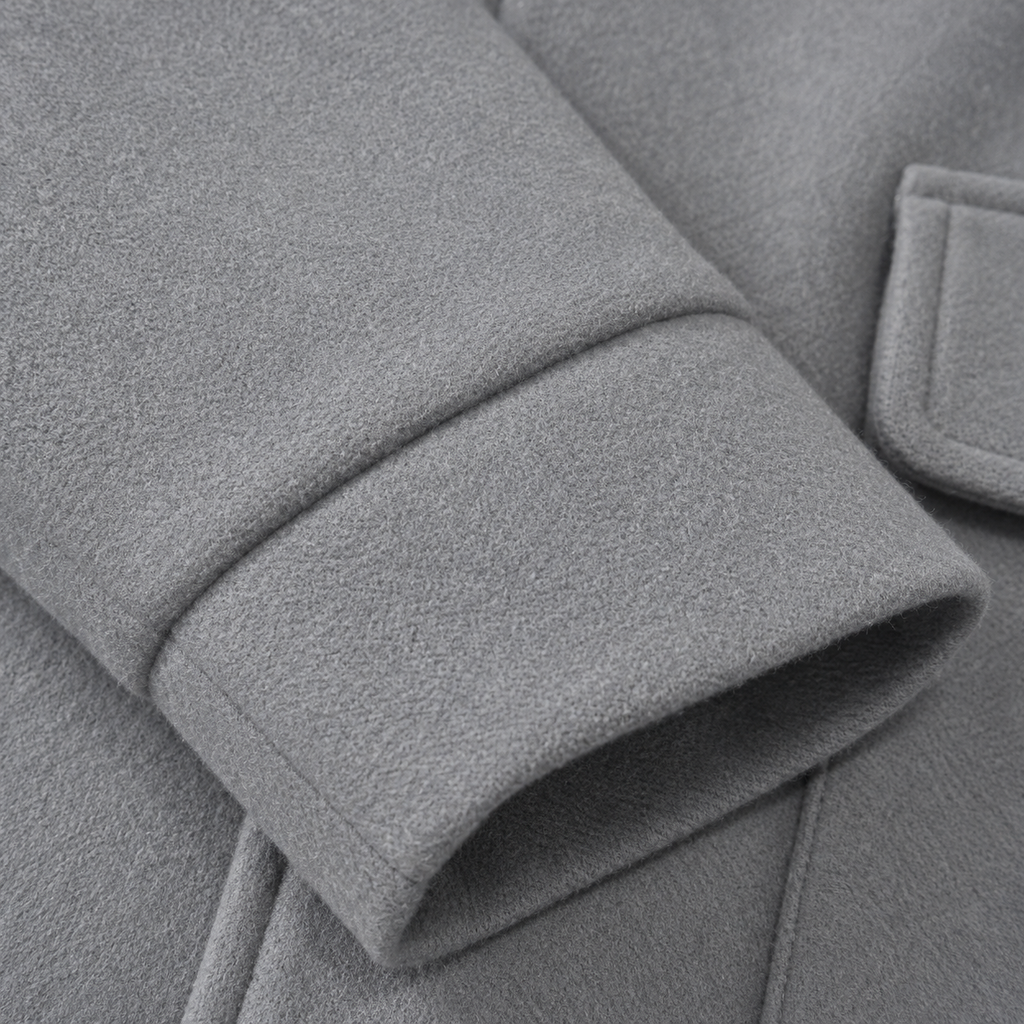 Men’s Wool-Style Jacket – Long Sleeve Lapel Collar Casual Jacket