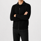Men’s Knitted Cardigan – Full Zip Solid Colour Casual Jumper