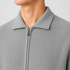 Men’s Knitted Cardigan – Full Zip Solid Colour Casual Jumper