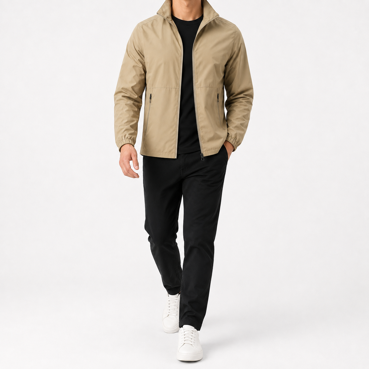 Men’s Waterproof Jacket – Breathable Stand Collar Outdoor Casual Jacket