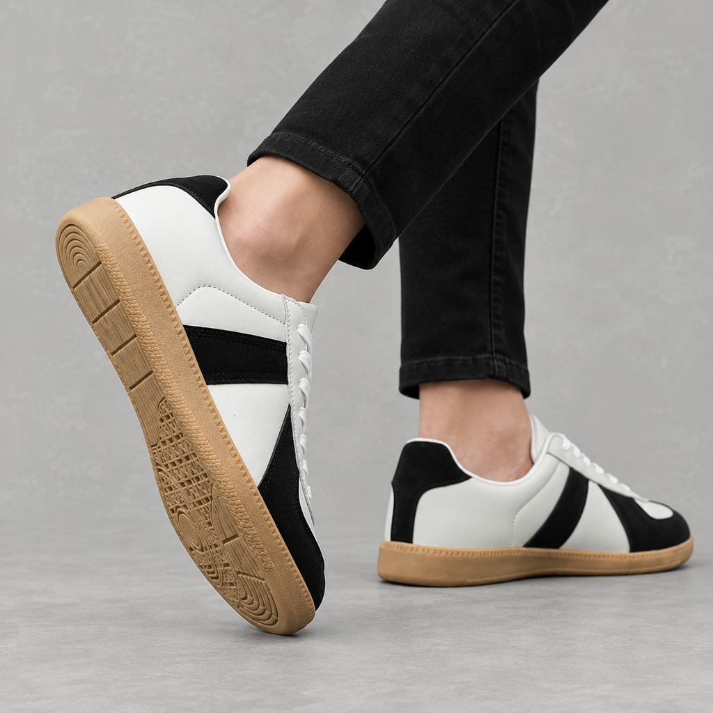Unisex Retro Trainers – German-Style Low Top Lace-Up Shoes
