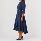 Women’s Autumn Dress – Long Sleeve Fitted Midi Dress with Elegant Silhouette