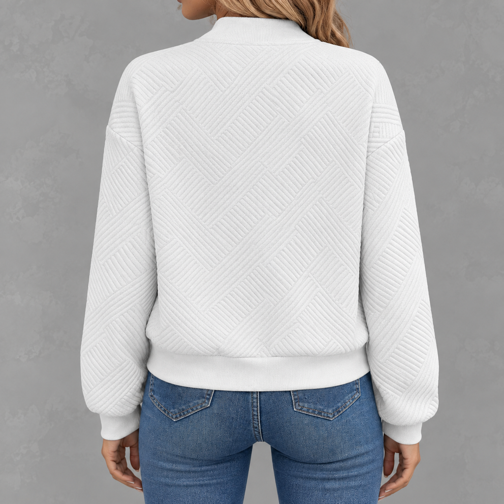 Women’s Baseball Jacket – Solid Colour Zip Up Jacket with Stand Collar