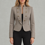 Women’s Blazer – Double Breasted Two-Tone Lapel Tailored Jacket