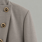 Women’s Blazer – Double Breasted Two-Tone Lapel Tailored Jacket