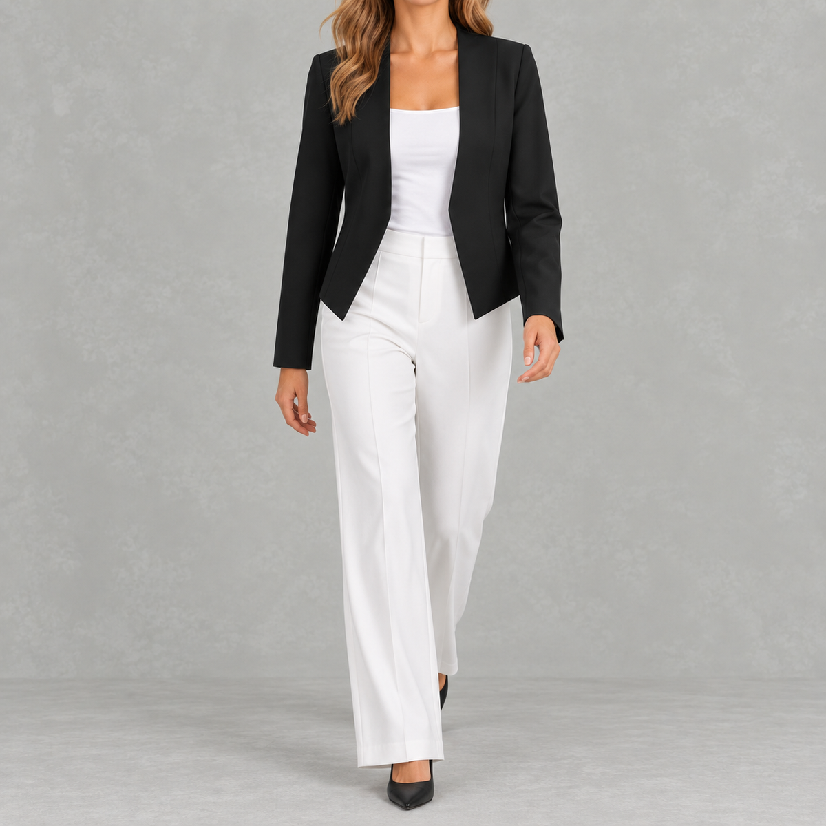 Women’s Blazer – Tailored Casual Regular Sleeve Jacket