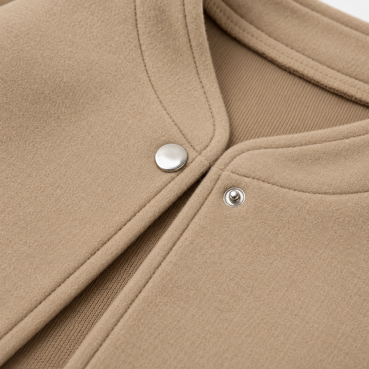 Women’s Bomber Jacket – Cropped Woollen-Style Flight Jacket with Stand Collar