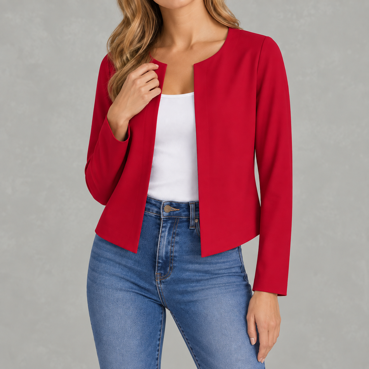 Women’s Cardigan Jacket – Slim Fit Open Front Long Sleeve Office Blazer