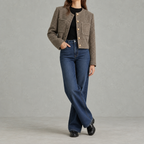 Women’s Chanel Style Jacket – French-Inspired Coffee Brown Short Jacket