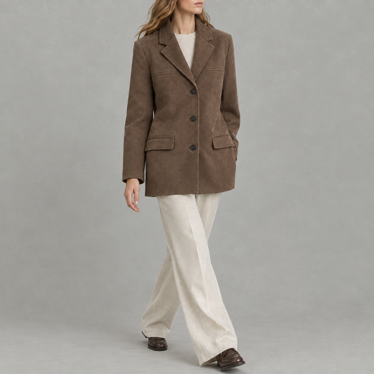 Women’s Coat – Oversized Retro Baggy Longline Jacket
