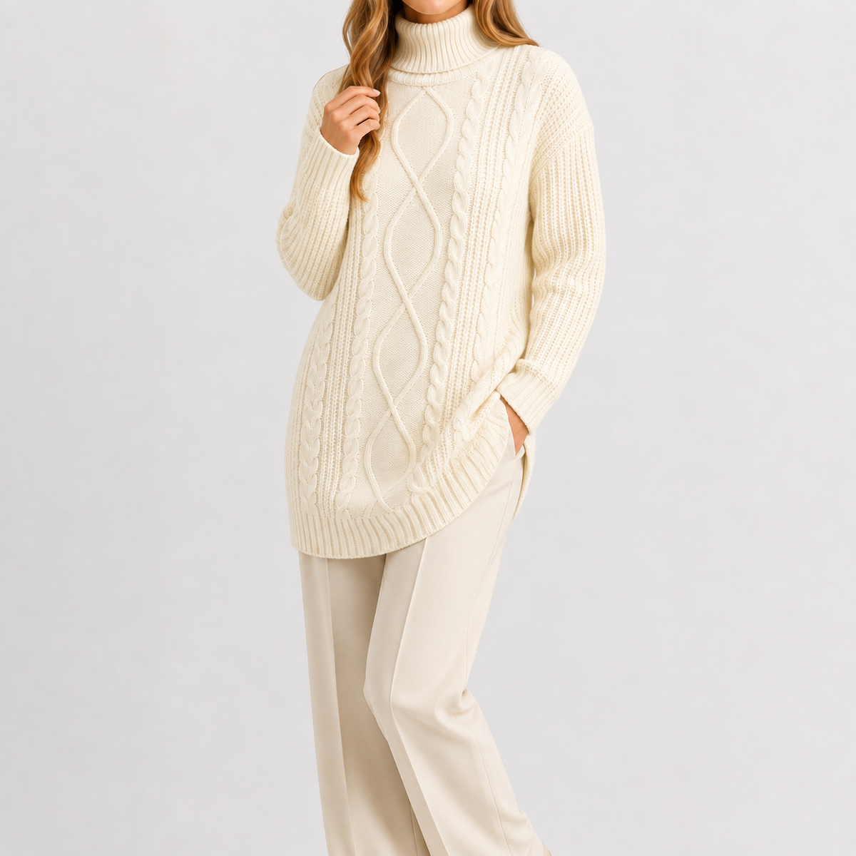 Women’s Distressed Jumper – Knitted Long Sleeve Pullover with Vintage Finish