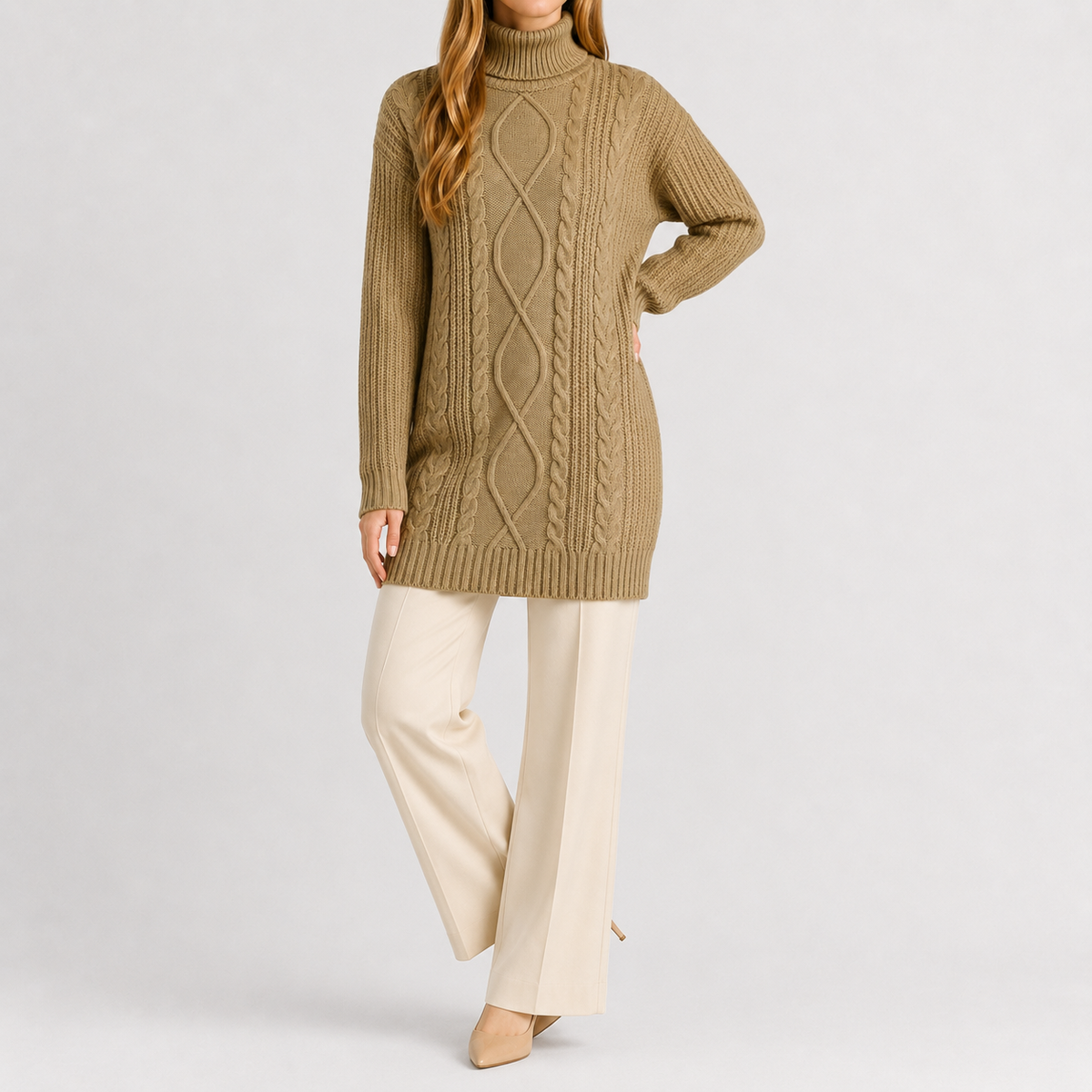 Women’s Distressed Jumper – Knitted Long Sleeve Pullover with Vintage Finish