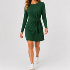 Women’s Autumn Dress – Long Sleeve Fitted Midi Dress