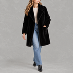 Women’s Faux Fur Coat – Mid-Length Mink Style Winter Coat