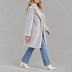 Women’s Faux Fur Coat – Mid-Length Mink Style Winter Coat