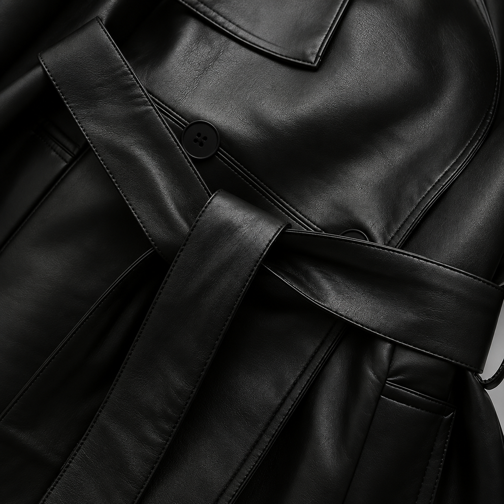 Women’s Faux Leather Jacket – Loose Fit Short Coat