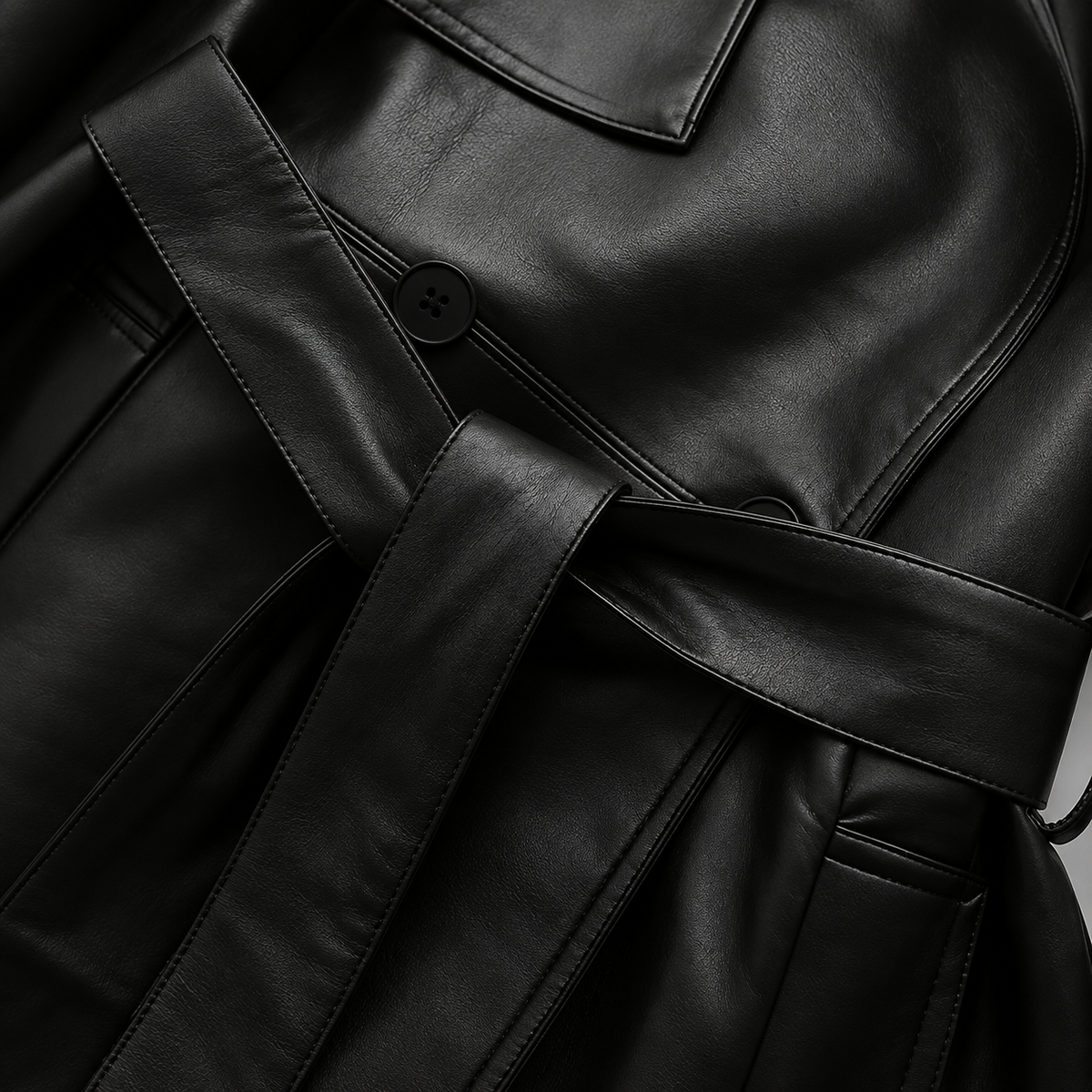 Women’s Faux Leather Jacket – Loose Fit Short Coat