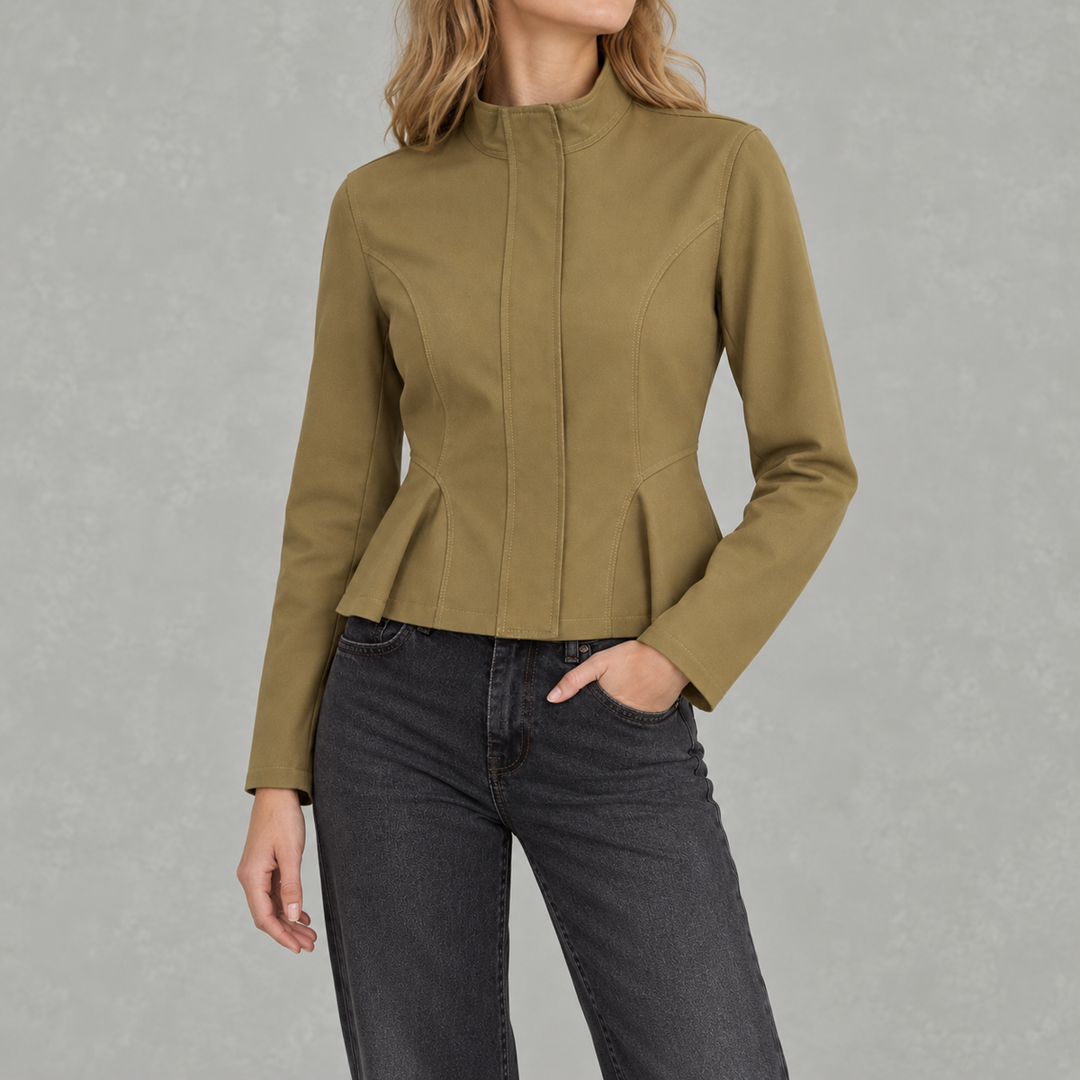 Women’s Fitted Jacket – Waist-Cinching Slim Fit Tailored Jacket