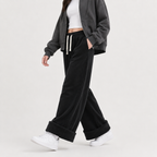 Women’s Corduroy Trousers – Fleece Lined Wide Leg Winter Trousers