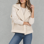 Women’s Fleece Waistcoat – Loose Fit Sleeveless Wool Style Gilet