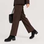 Women’s Ankle Boots – Brown Heeled Chelsea Boots with Side Zip