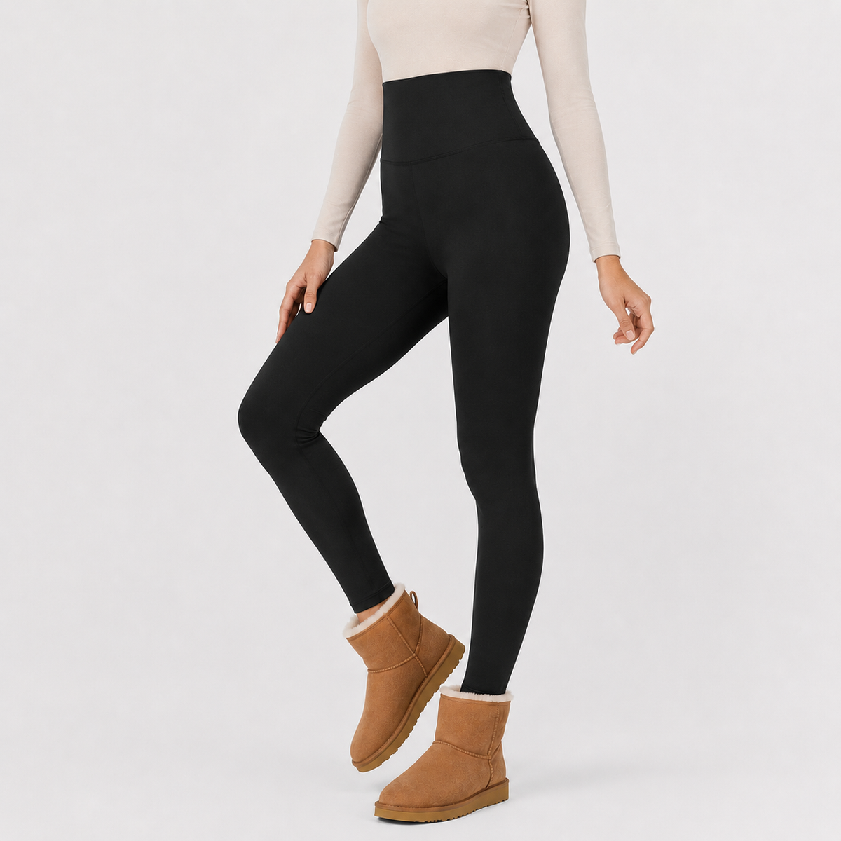 Women’s Thermal Leggings – High Waist Velvet Lined Cropped Leggings