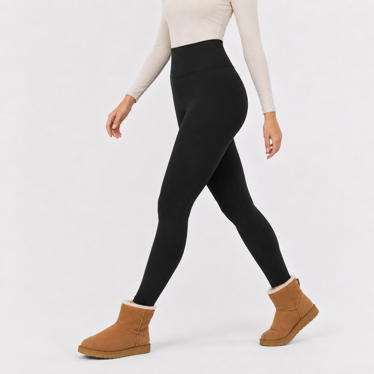 Women’s Thermal Leggings – High Waist Velvet Lined Cropped Leggings