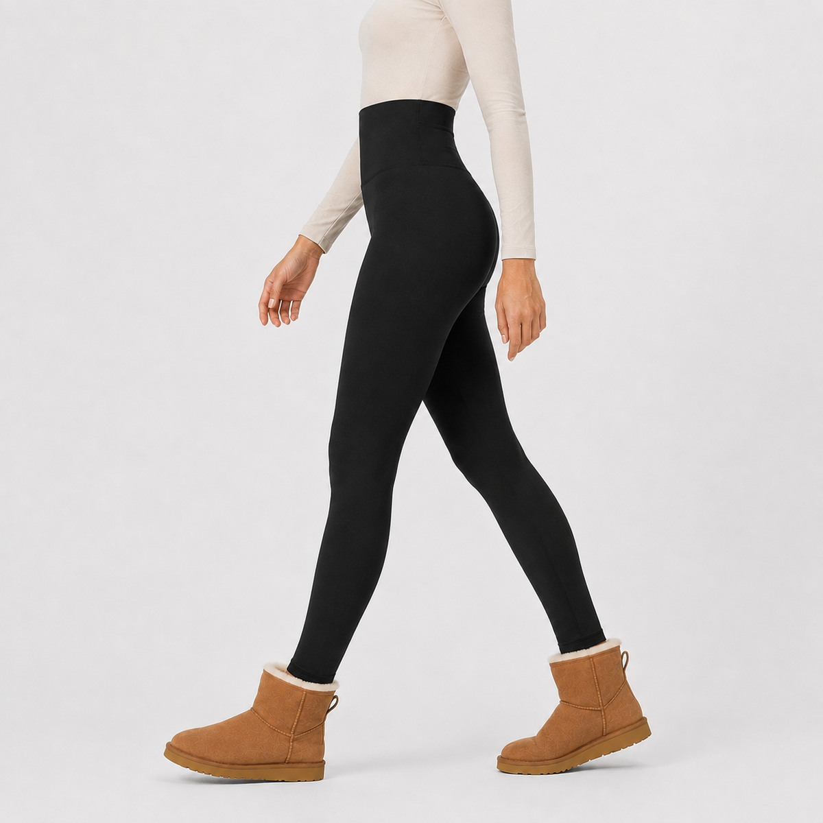 Women’s Thermal Leggings – High Waist Velvet Lined Cropped Leggings