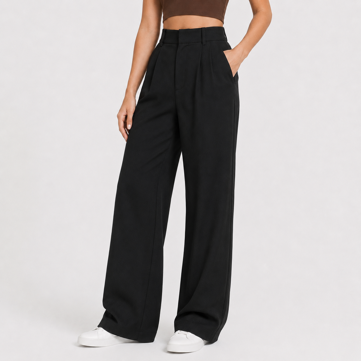 Women’s High Waist Trousers – Wide Leg Tailored Trousers