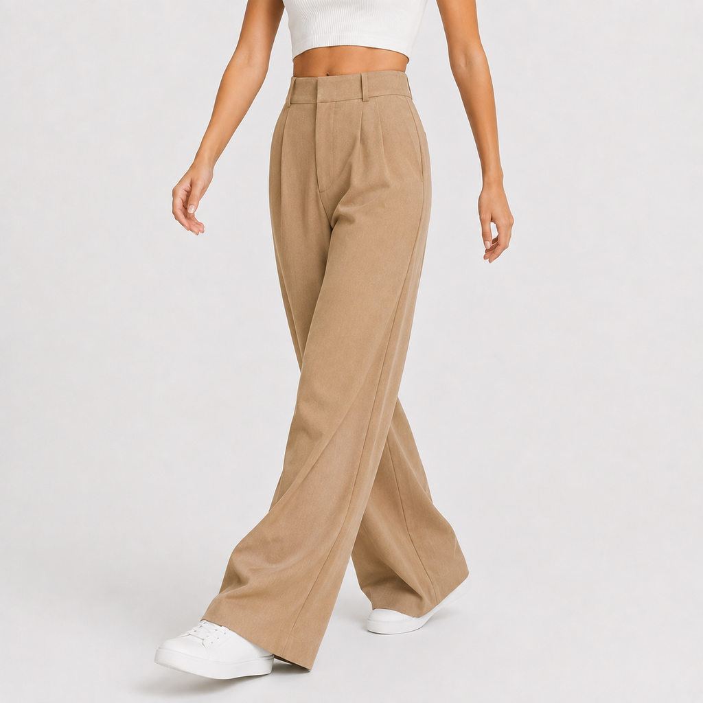 Women’s High Waist Trousers – Wide Leg Tailored Trousers