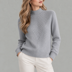 Women’s Jumper – Half Turtleneck Long Sleeve Knitted Jumper