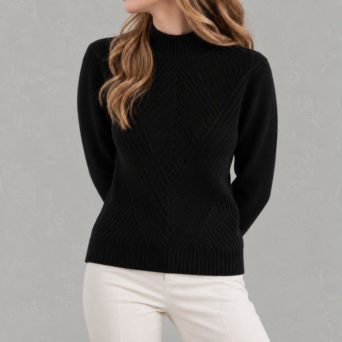 Women’s Jumper – Half Turtleneck Long Sleeve Knitted Jumper