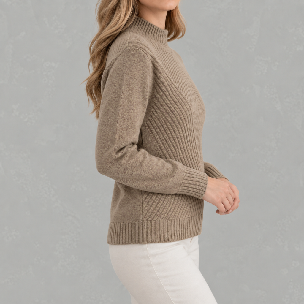 Women’s Jumper – Half Turtleneck Long Sleeve Knitted Jumper