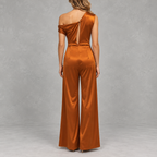 Women’s Jumpsuit Autumn Dress – Slim Fit Solid Colour Long Sleeve One-Piece
