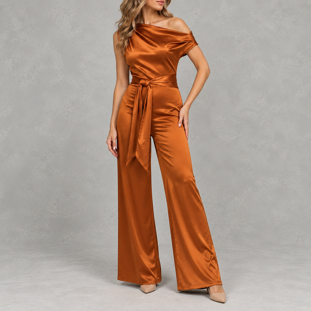 Women’s Jumpsuit Autumn Dress – Slim Fit Solid Colour Long Sleeve One-Piece