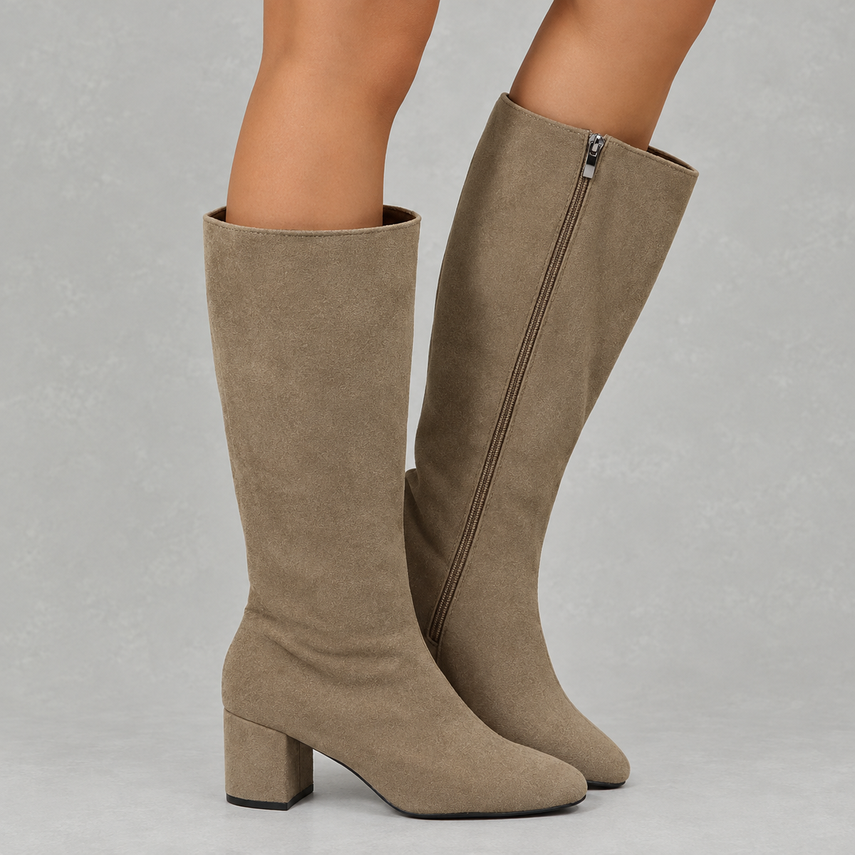 Women’s Knee High Boots – Pointed Toe Chunky Heel Long Boots