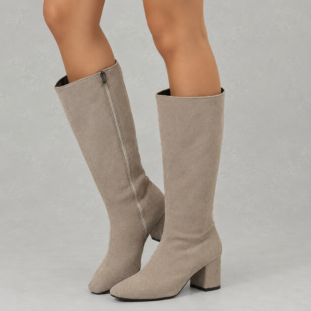 Women’s Knee High Boots – Pointed Toe Chunky Heel Long Boots