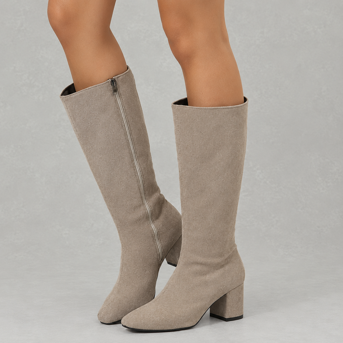 Women’s Knee High Boots – Pointed Toe Chunky Heel Long Boots