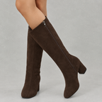 Women’s Knee High Boots – Pointed Toe Chunky Heel Long Boots