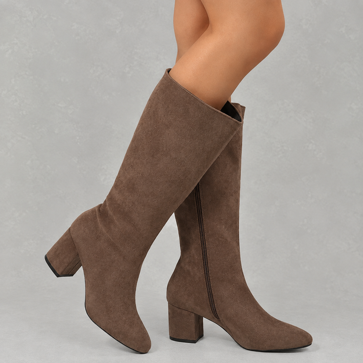 Women’s Knee High Boots – Pointed Toe Chunky Heel Long Boots