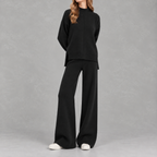 Women’s Knitted Co-Ord Set – Loose Jumper & High Waist Wide Leg Trousers